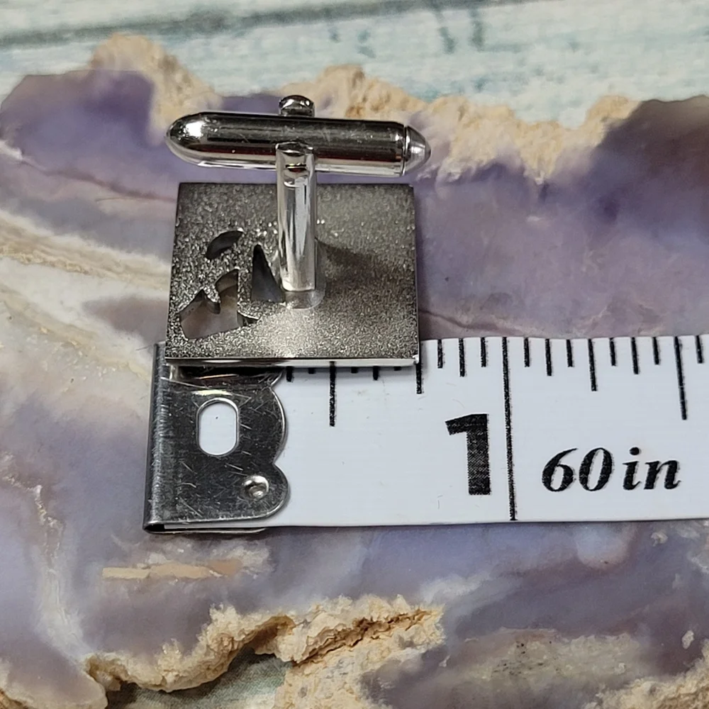 Vintage SWANK Music Note Piano  Silver Square Cufflinks